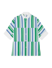 Kimono sleeved shirt - Blue Green Stripes