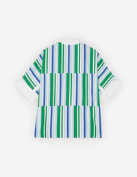 Kimono sleeved shirt - Blue Green Stripes