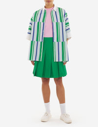 Kimono sleeved shirt - Blue Green Stripes