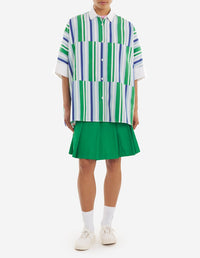 Kimono sleeved shirt - Blue Green Stripes