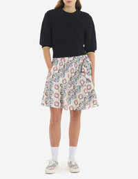 Pull à manches courtes texturé avec étiquette au dos - Navy