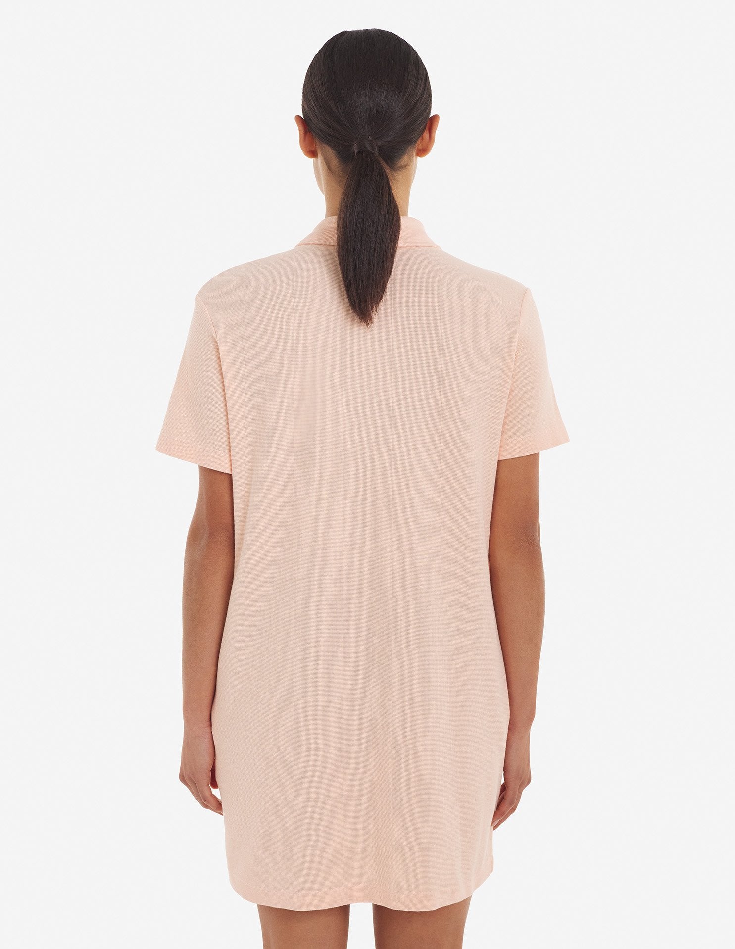 Robe polo piqué avec écusson - Peach