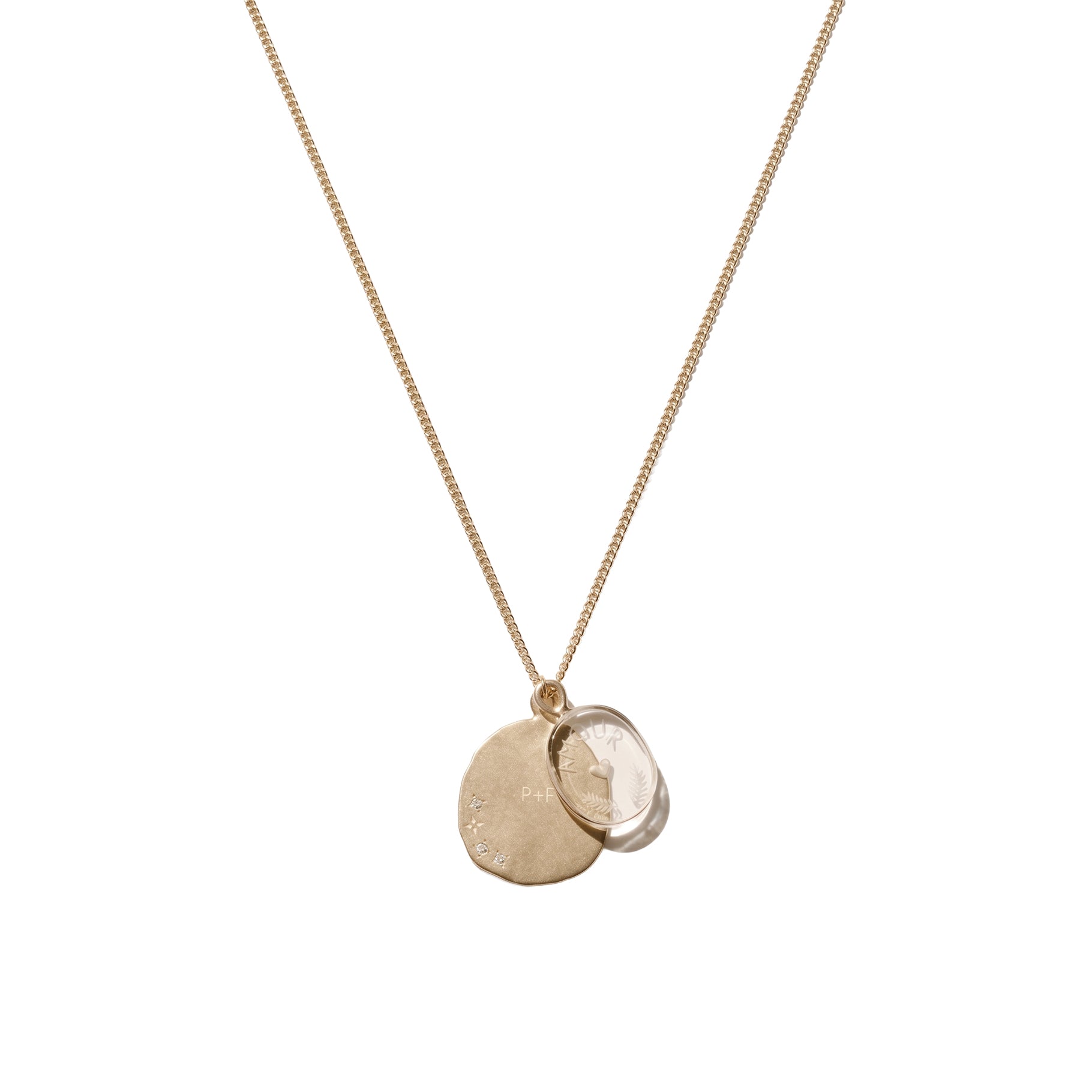Collier L'Amour en or jaune sertie de diamant - Cristal & Diamant