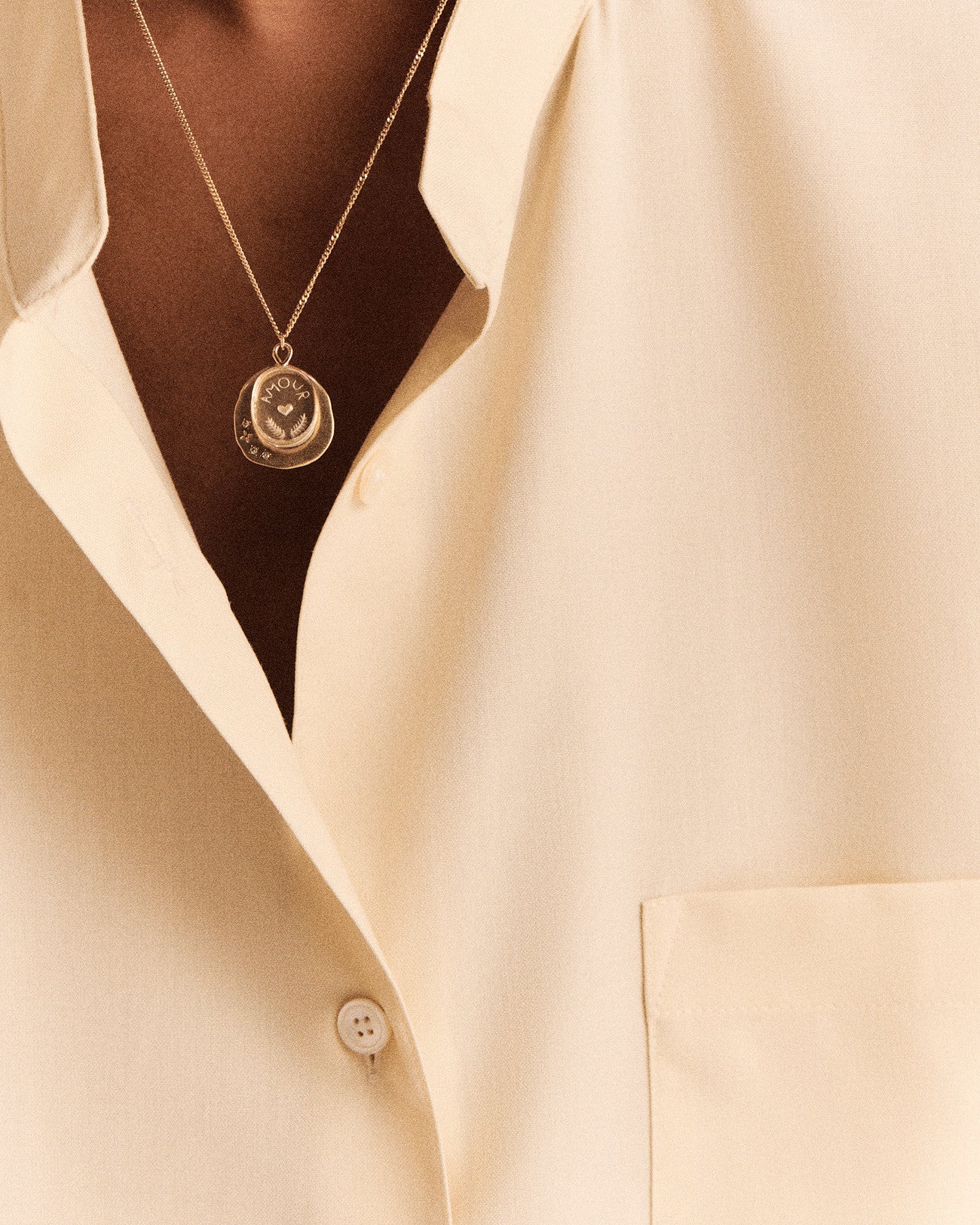 Collier L'Amour en or jaune sertie de diamant - Cristal & Diamant