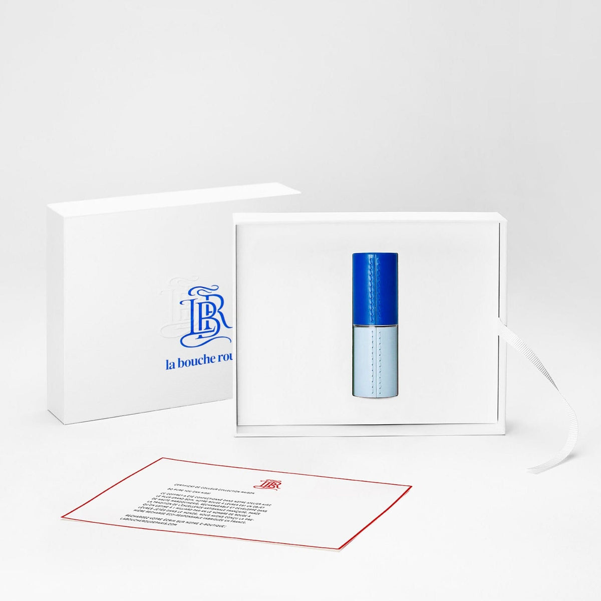 L'écrin en cuir rechargeable pour rouge à lèvres - Duo Bleu