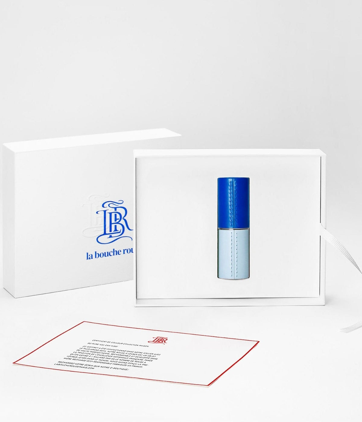 L'écrin en cuir rechargeable pour rouge à lèvres - Duo Bleu