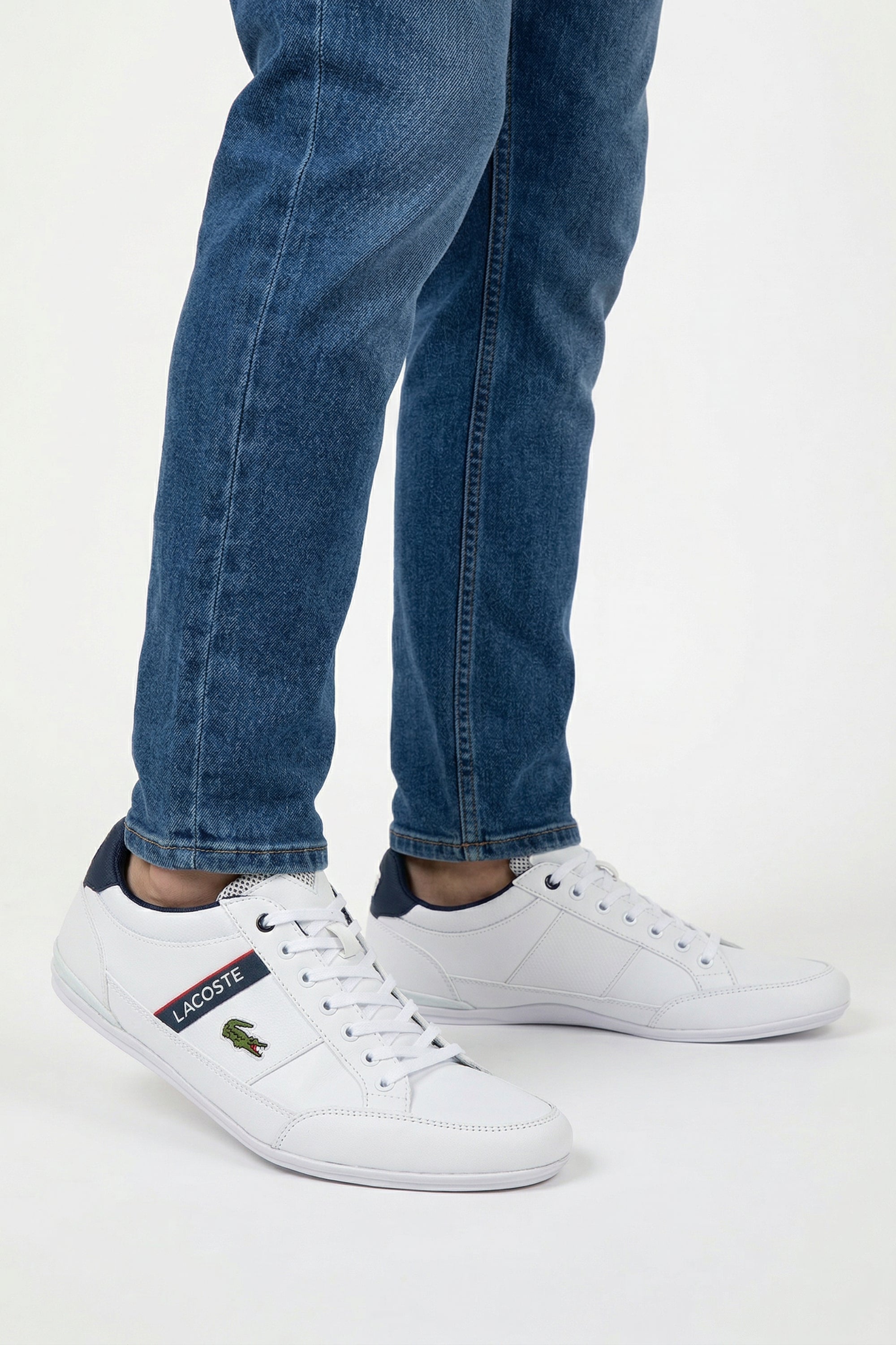 Sneakers basses Chaymon en cuir - White & Navy & Red