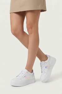 L002 Evo sneakers in leather - White & Light Pink
