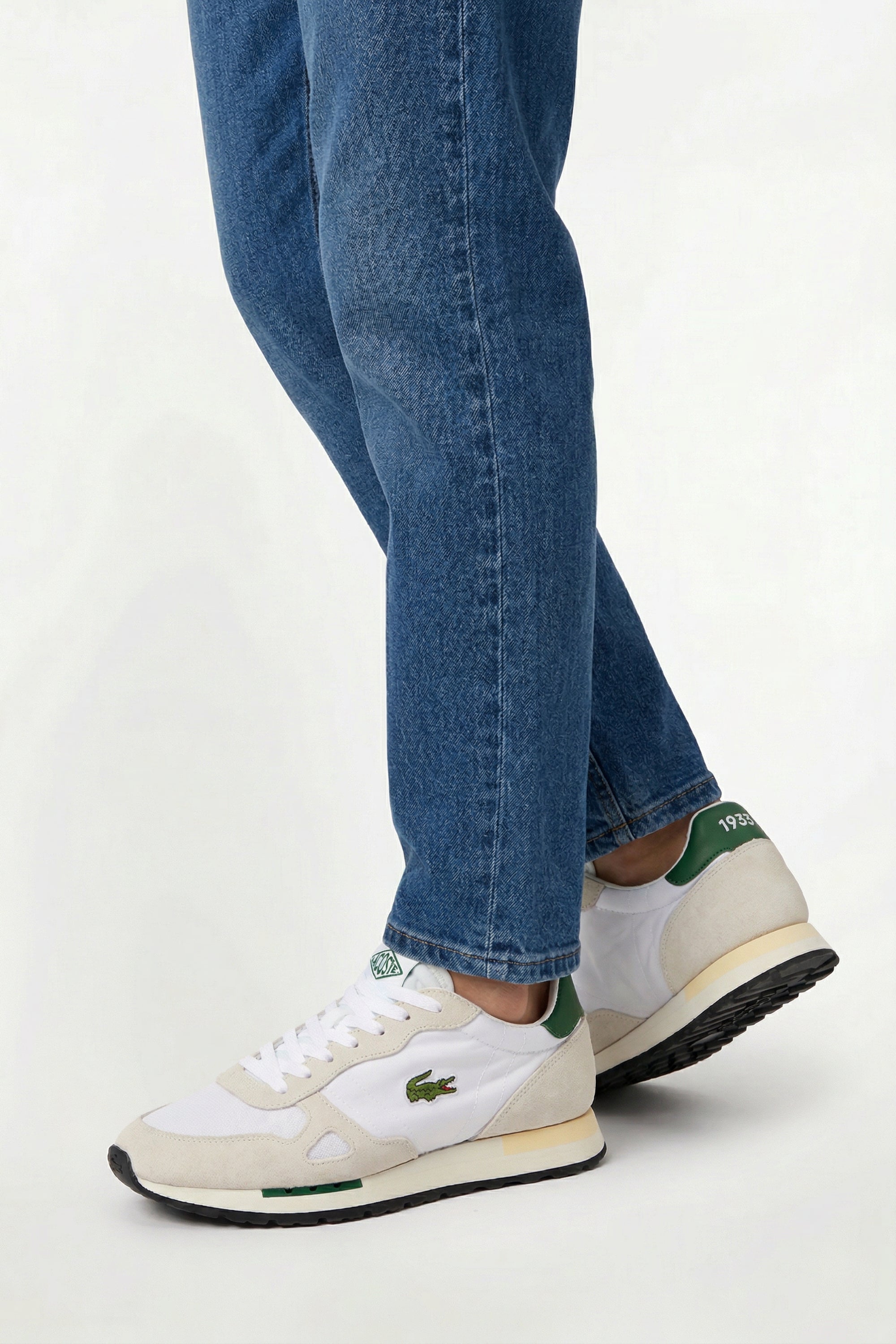 Sneakers Partner 70s en tissu - White & Dark Green