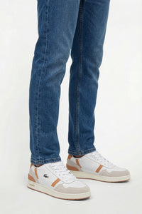 Sneakers T-Clip en cuir - White & Light Brown