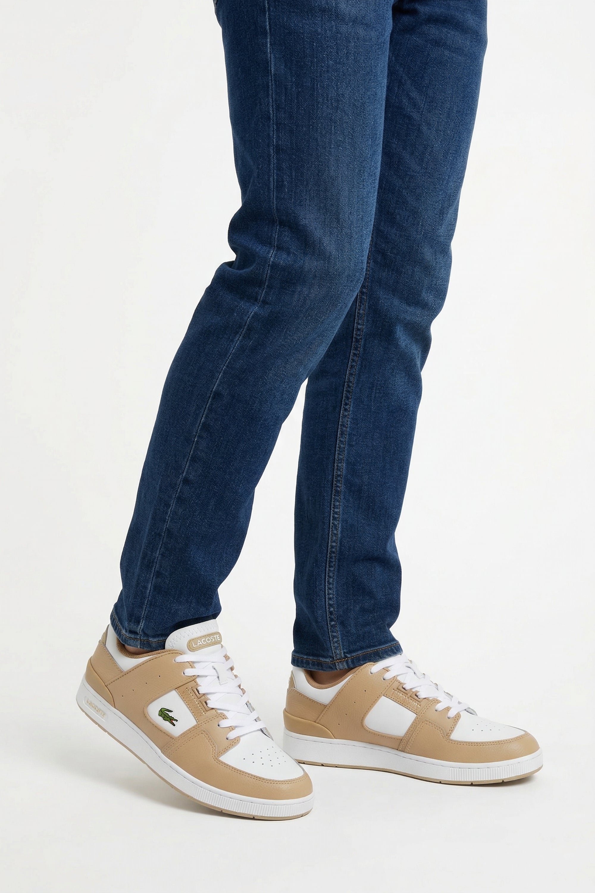 Sneakers Court Cage en cuir - Light Brown & White