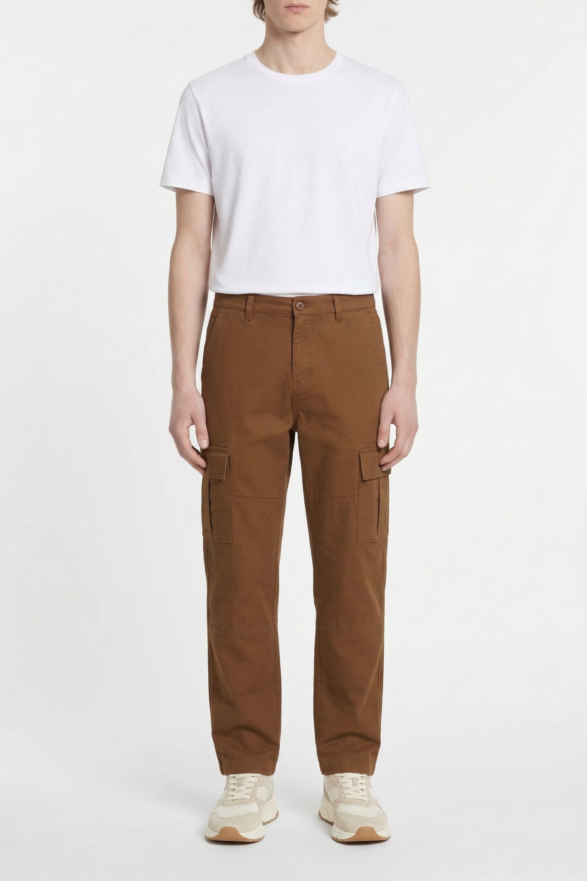 Pantalon cargo droit - Cookie