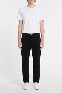 5-pocket straight-leg corduroy trousers - Black