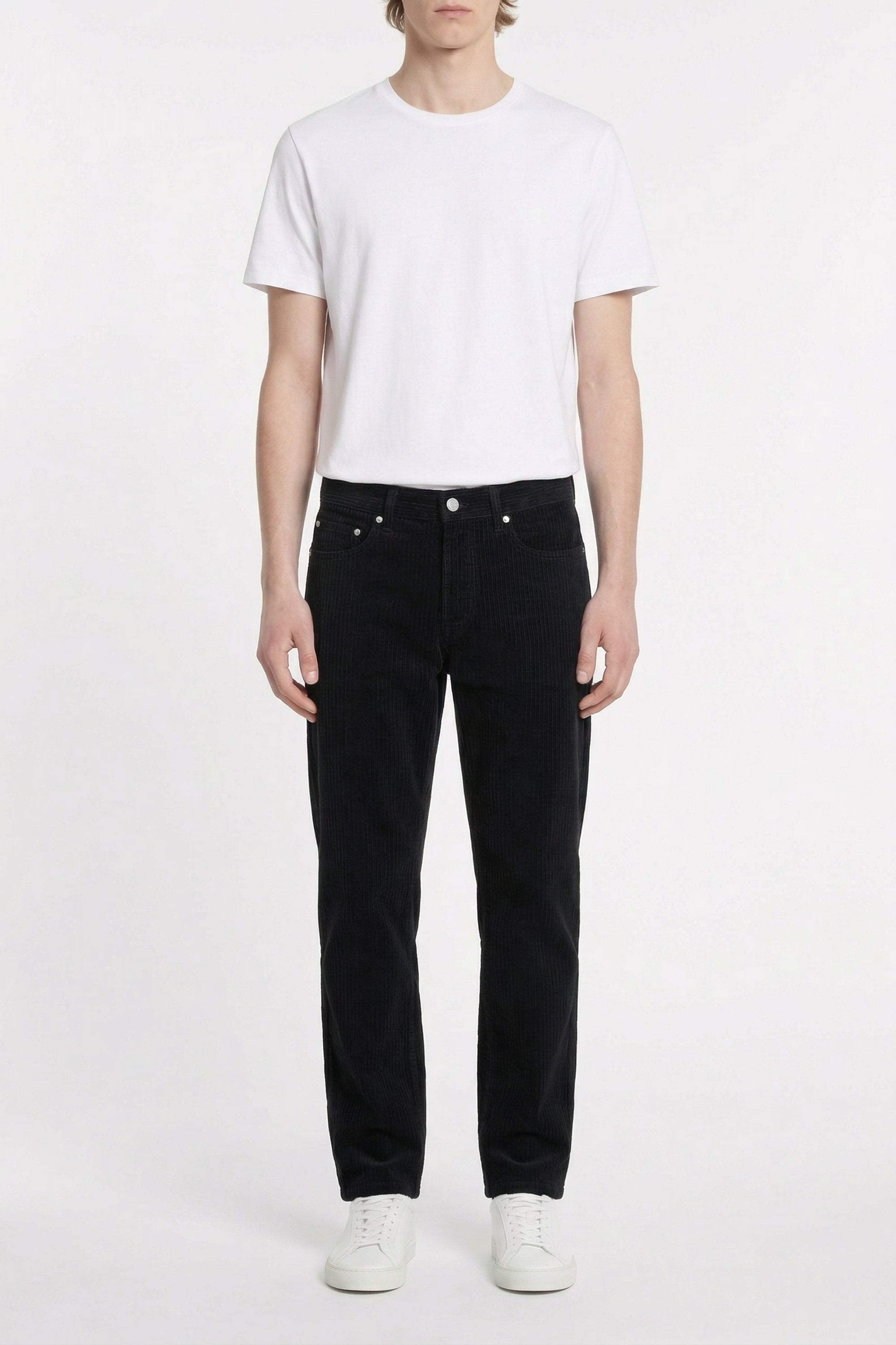 Pantalon droit 5 poches en velours - Cookie