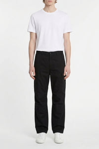 Straight leg multi-pocket cargo trousers - Black