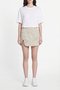 Quilted and embroidered reversible skirt - Laponie & Kaki