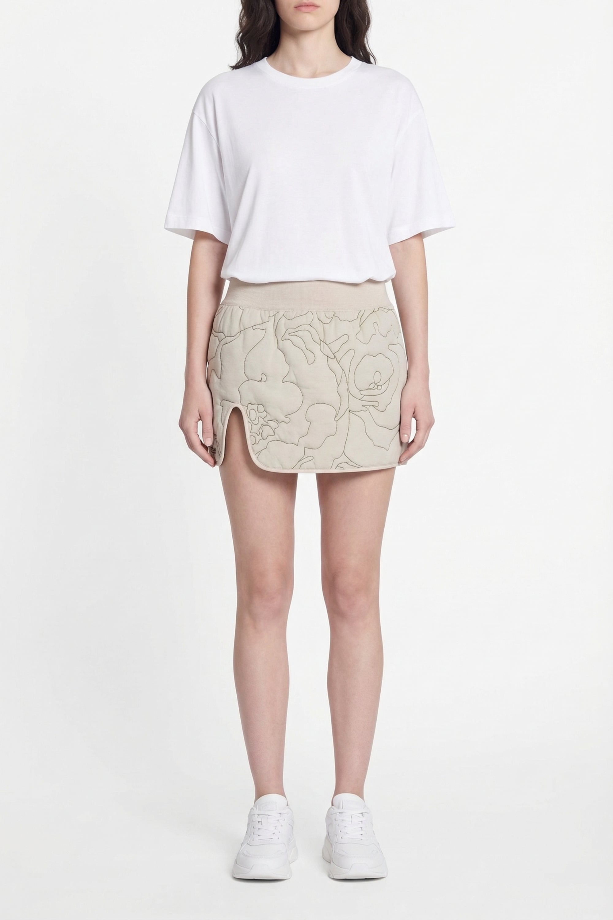 Quilted and embroidered reversible skirt - Laponie & Kaki