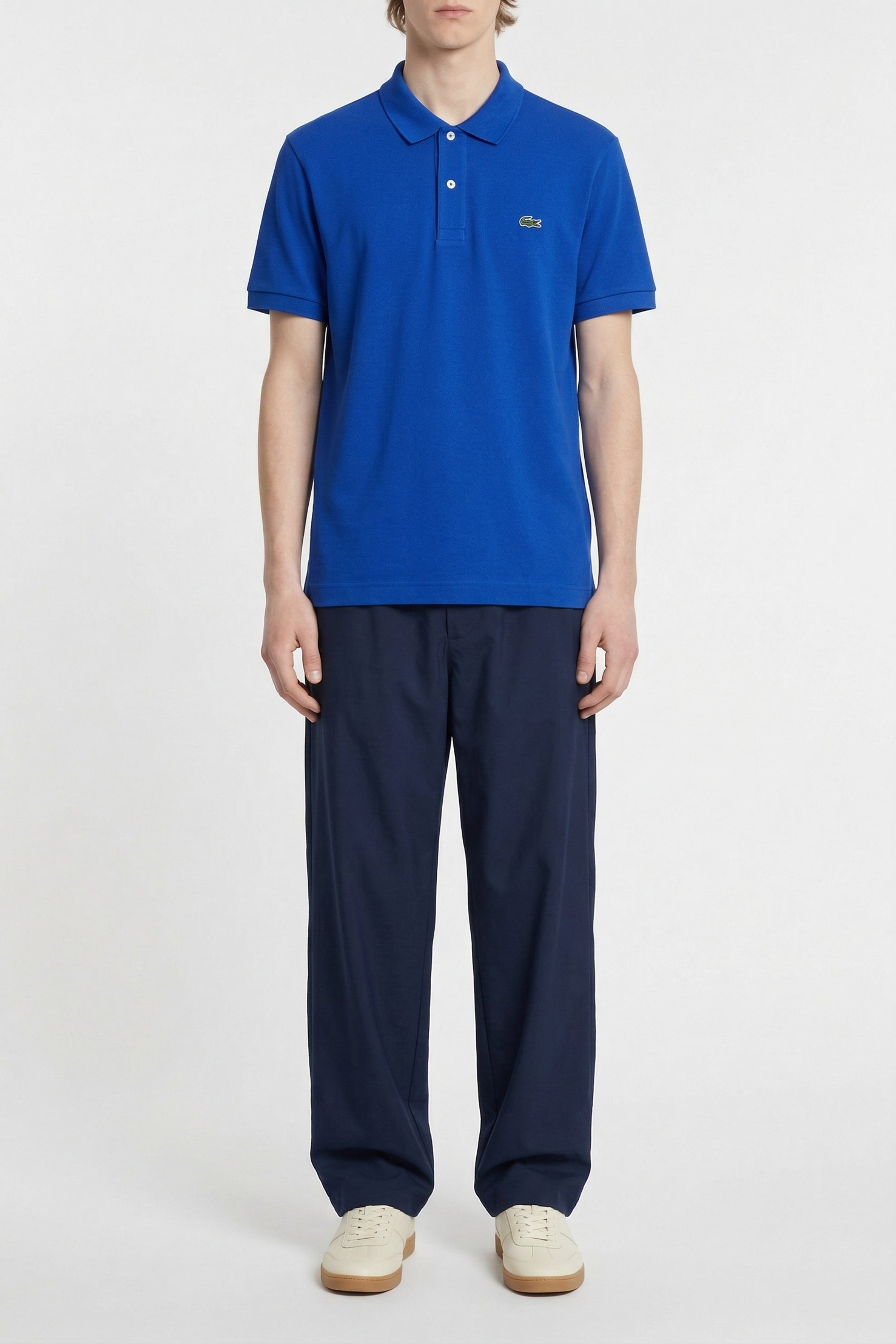 Polo L.12.12 ajusté en petit piqué - Lazuli
