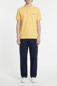 L.12.12 fitted polo shirt in small pique - Cornsilk