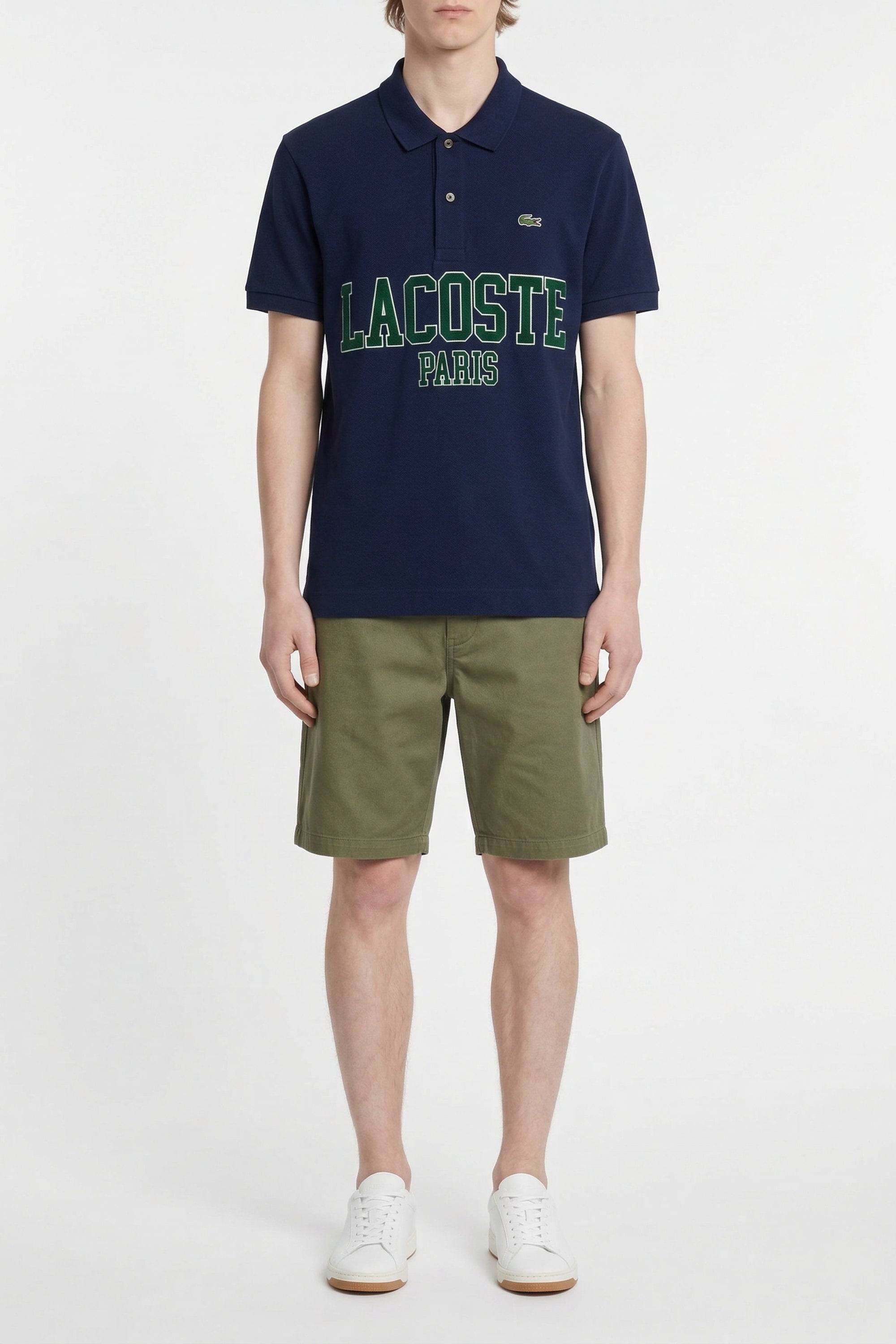 L.12.12 polo shirt in small pique - Navy