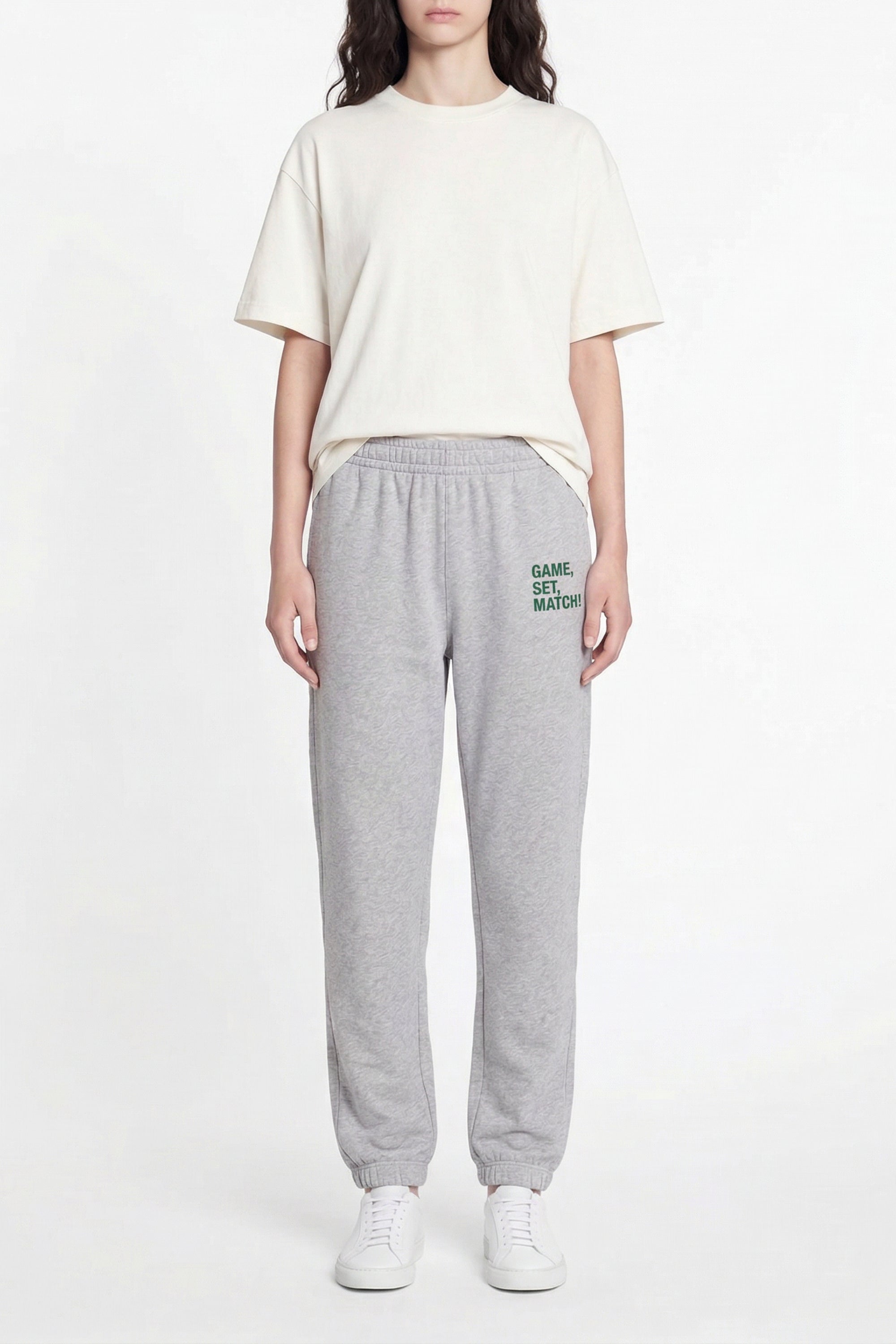 Pantalon de survêtement à taille élastique - Argent Chiné