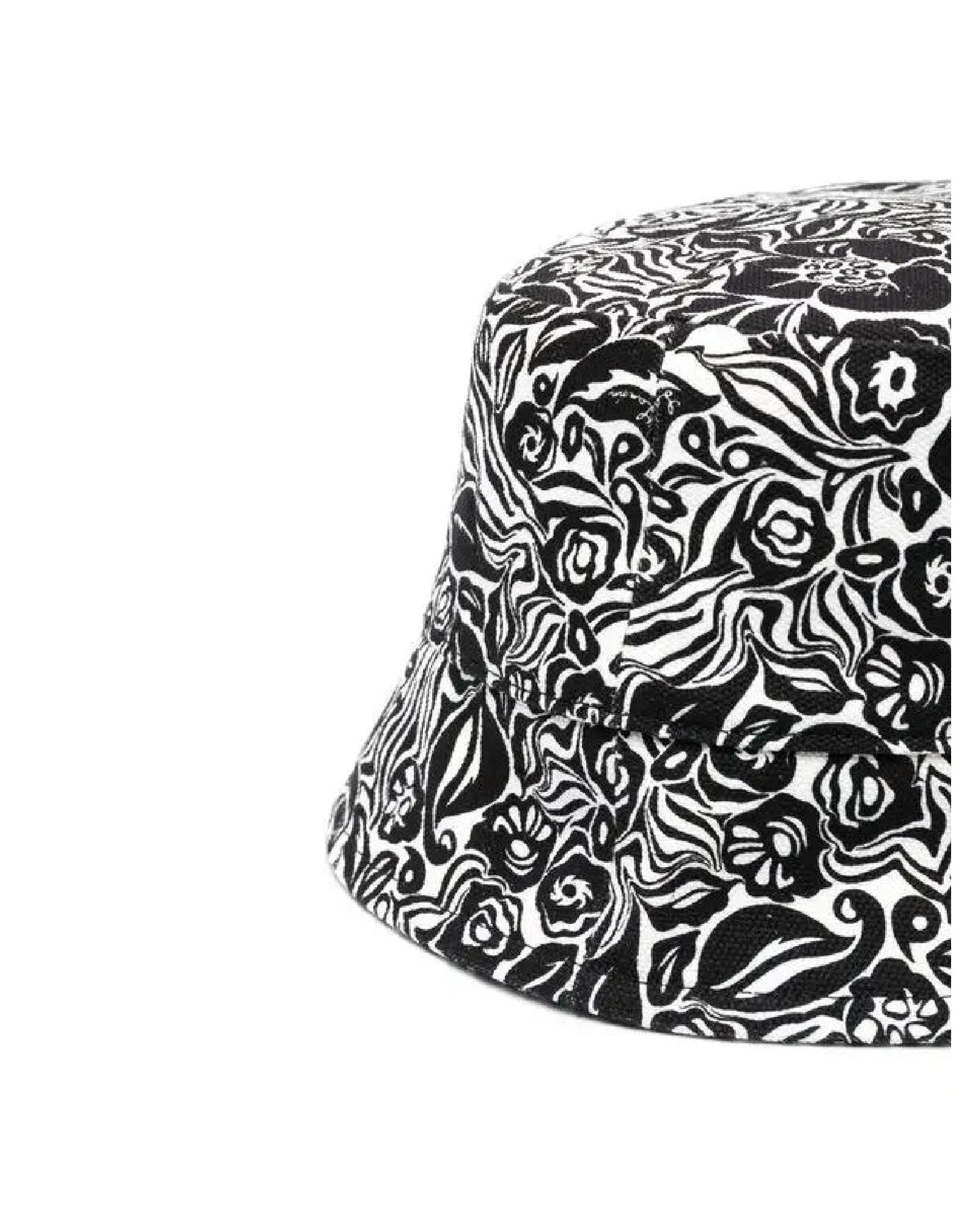 Chapeau bob imprimé - Noir & Ivoire