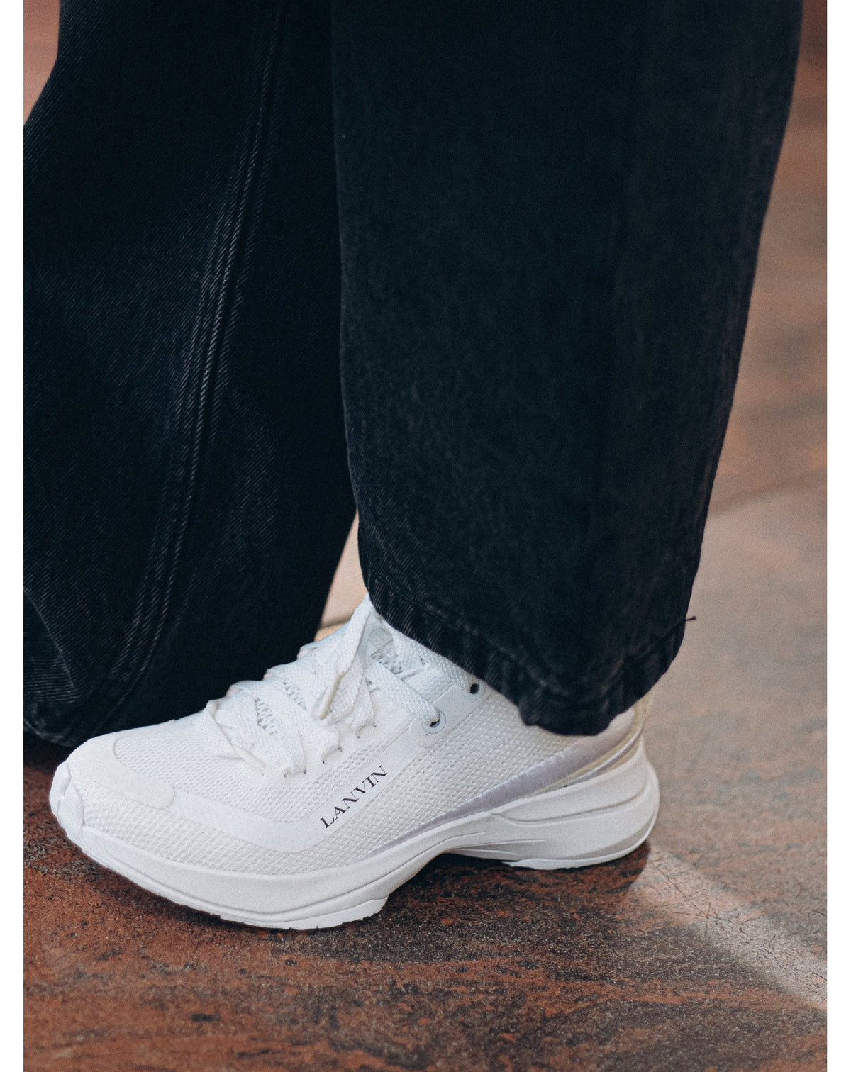 Lanvin fabric runner trainers - White & White