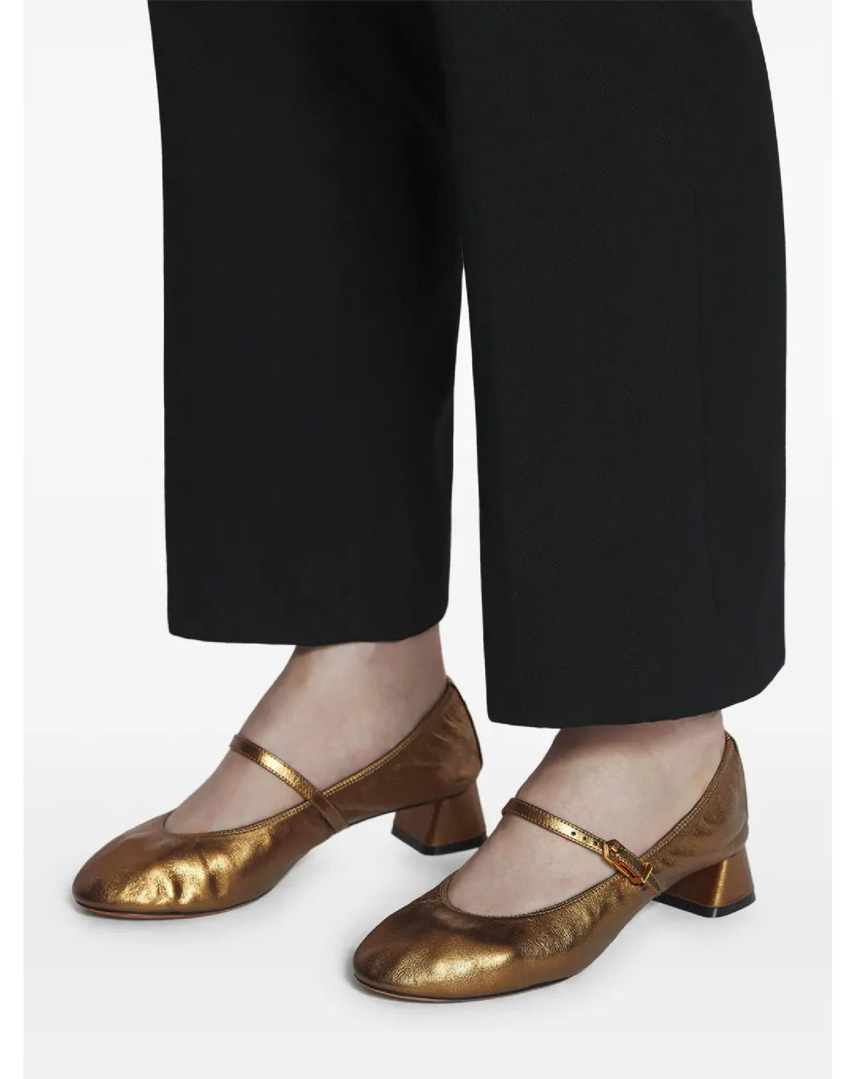 Ballerines à boucle en cuir - Bronze