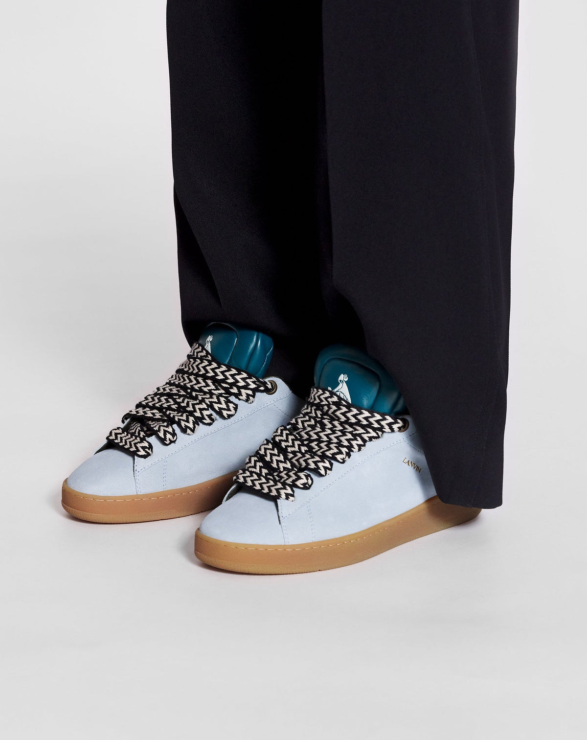 Baskets Curb en cuir - Bleu & Bleu Foncé