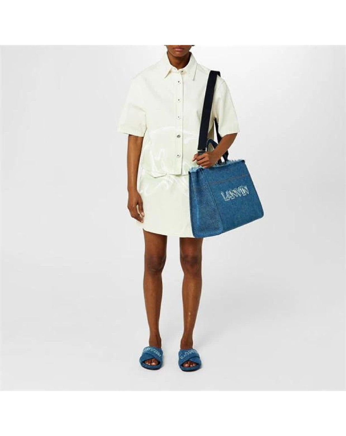 Sac cabas avec bandoulière - Bleu Jean