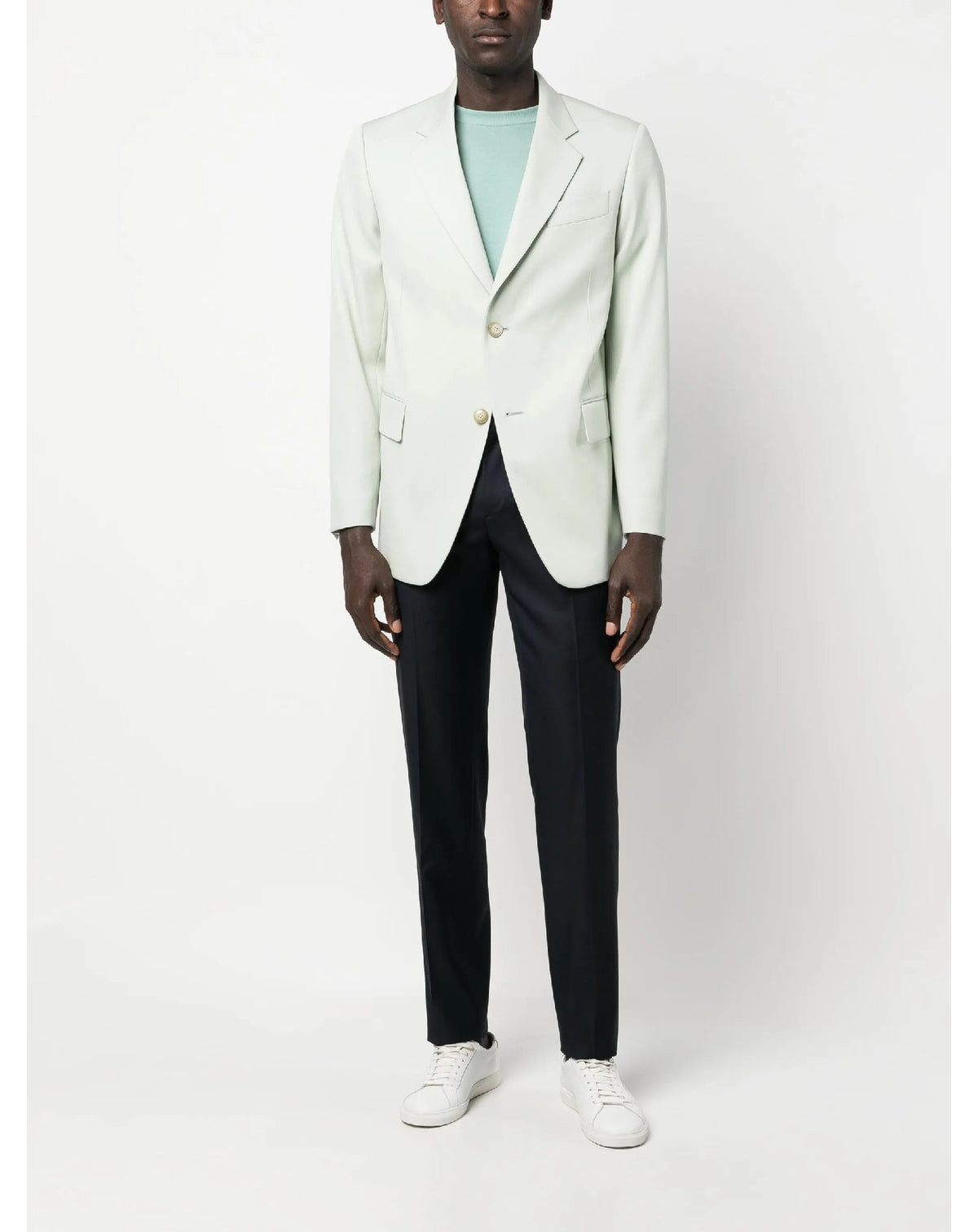 Blazer à simple boutonnage en laine - Mastic