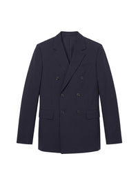 Veste simple en laine - Bleu Marine