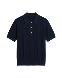 Polo à rayures en tissu - Bleu Marine