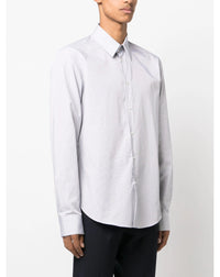 Chemise ajustée boutons visibles - Bleu Marine & Blanc