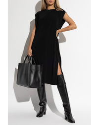 Robe broderie anglaise en tissu - Noir