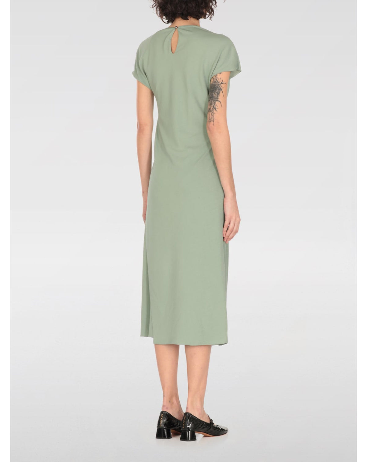 Robe midi à nœud en tissu - Vert de Gris
