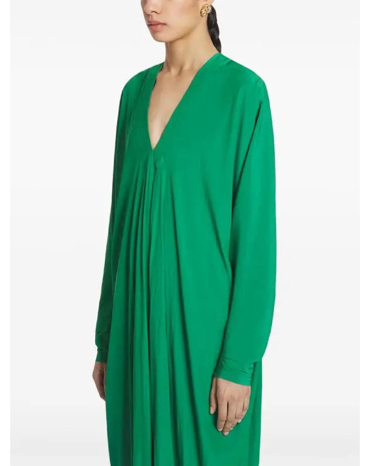Robe caftan en tissu - Vert Emeraude