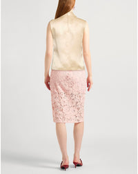 Blouse sans manches satinée en soie mélangée - Ecru