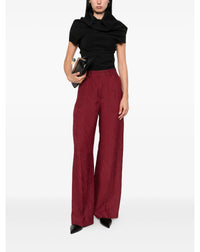 Textured silk blend wide-leg trousers - Cinobre