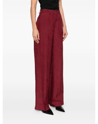 Textured silk blend wide-leg trousers - Cinobre