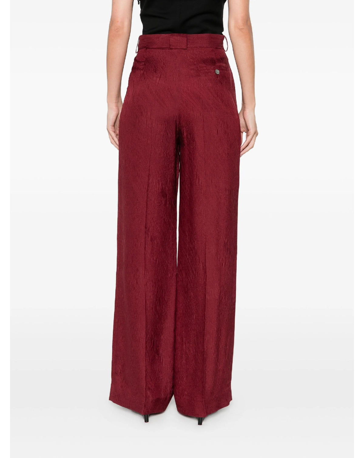 Textured silk blend wide-leg trousers - Cinobre
