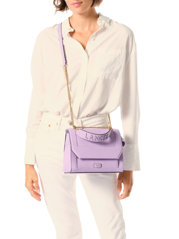 Sac rabat M Ninon en cuir grainé - Anis