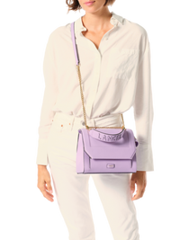 Sac rabat M Ninon en cuir grainé - Citron Vert