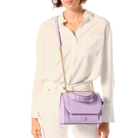 Sac rabat M Ninon en cuir grainé - Citron Vert