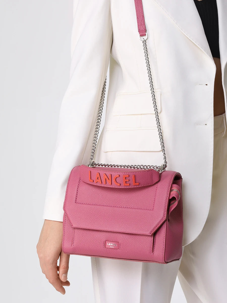 Sac rabat M Ninon en cuir grainé - Cerise & Citrouille