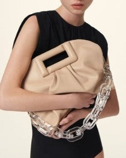 Sac porté main Cocoon S en cuir lisse - Cappuccino