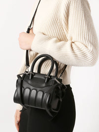 Sac Rodéo carryall à zip en cuir lisse - Noir