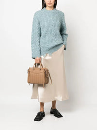 Sac Rodéo carryall à zip en cuir lisse - Nude