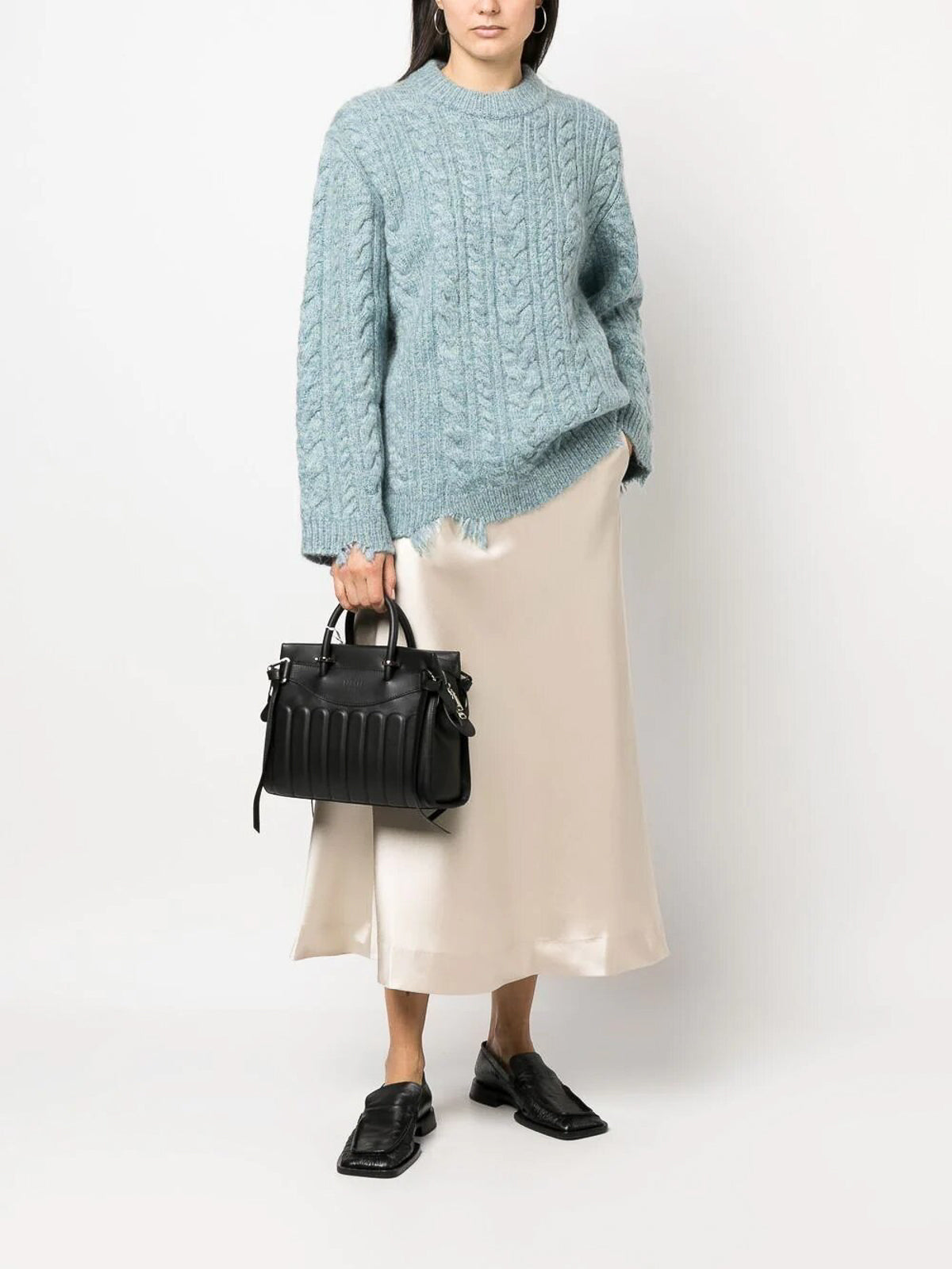 Sac Rodéo carryall à zip en cuir lisse - Émeraude