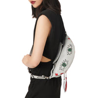 Sac porté croisé zippé S Origami en cuir lisse - Multicolore brume